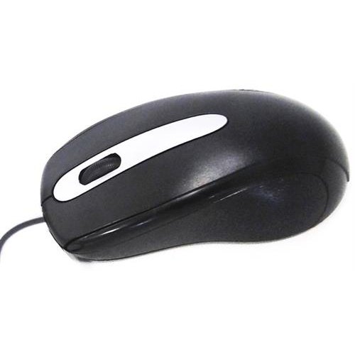 Unique Wired Usb Optical Mouse- Classic Design, Three Buttons With Scroll Wheel, Ergonomic Ambidextrous Design, 1000 Dpi, Black And Silver , Usb Interface, Colour Black, Retail Box , 1 Year Limited Warranty