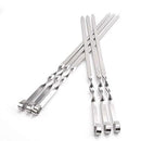 Casey 6 Piece Stainless Steel 45cm Length BBQ Kebab Skewers - Stainless Steel Skewers Are Rustproof And Reusable Perfect For Grilling Flat Metal Skewers Ensure Optimal Cooking And Easy Rotation Of Food Easy To Clean And Dishwasher Safe 30 cm Skewering ...