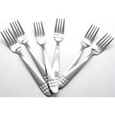 Casey Catering 6 Piece Stainless Steel Dinner Dessert Forks Set With Square Design Printed On Handle