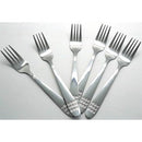 Casey Catering 6 Piece Stainless Steel Dinner Table Forks Set With Square Design Printed On Handle