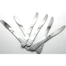 Casey Catering 6 Piece Stainless Steel Dinner Knives Set With Square Design Printed On Handle
