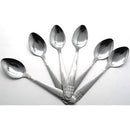 Casey Catering 6 Piece Stainless Steel Dinner Table Spoons Set With Square Design Printed On Handle