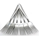 Casey Catering 6 Piece Stainless Steel Dinner Dessert Forks Set Plain Design Printed On Handle