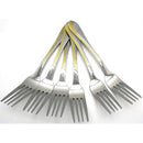 Casey Catering 6 Piece Stainless Steel Dinner Table Forks Set With Gold Wave Design Printed On Handle
