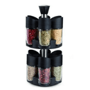 Casey Especia 12 Piece Spice Jar Rack With Double Rotating Stand - Modern And Stylish Rotating Spice Rack With 12 X Transparent 120Ml Bottles For Granular Or Powder Spice And Seasoning Retail Box No Warranty