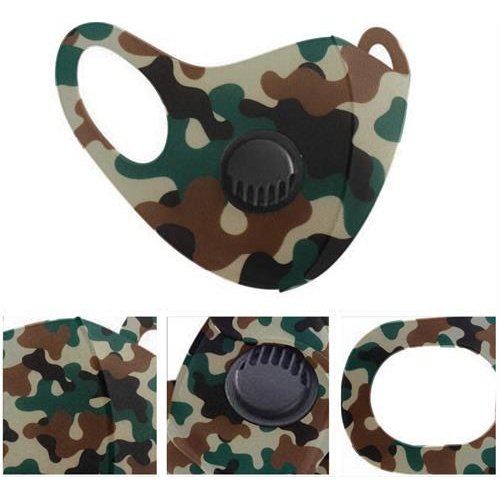 Casey Reusable 3D Structured Unisex Dual Layer Face Masks With Breath Valve Colour Camo Woodland Green-Masks Are Washable Reusable And Can Be Folded For Easy Carrying Breath Valve Closes When You Inhale And Opens When You Exhale 3D Structured Dual Laye...