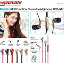 Promate Chrome Metallic Multifunction Stereo Headphones With Mic - Champagne 1 Year Warranty