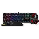 KWG Draco E1A 4 in 1 RGB Multi Colour Backlit Gaming Combo Set – Includes KWG Draco Multi Colour Backlit Wired Mechanical Gaming Keyboard KWG Orion E2 Multi Colour Optical Sensor 6 Keys 3200 DPI Wired Gaming Mouse KWG Taurus E2 Stereo 3.5mm Gaming Head...