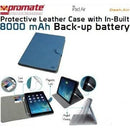 Promate Dash-Air Protective Leather Case with In-Built 8000 mAh Back-up battery-Blue 1 Year Warranty