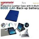 Promate Dash-Air Protective Leather Case with In-Built 8000 mAh Back-up battery-DarkBlue 1 Year Warranty