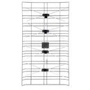 Ellies Outdoor UHF Digital Terrestrial 4 Element TV Antenna - Wideband Grid 4 Element Panel UHF Channels 21 to 68 Powder Coated Reflector F-Connector Coax Cable Female Connection Frequency 470 – 860 MHz FB Ratio 28 dB Beamwidth 49H and 30V Degrees 1 ye...