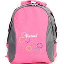 Macaroni Ateneo Student Backpack - Lightweight Padded shoulder straps and Back Dual Main zippered compartments Top Grip Handle Waterproof Material–Two Ton Pink and Grey 1 year Limited Warranty