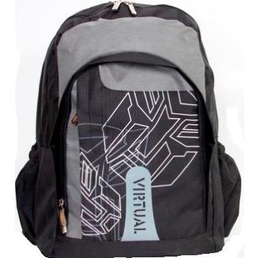 Macaroni Scolaro Student Backpack - Lightweight Padded Back and shoulder straps Triple Main Plus One Side zippered compartments Top Grip Handle Waterproof Material-Two Tone Black and Grey 1 year Limited Warranty