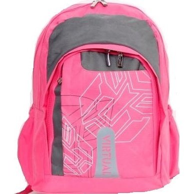 Macaroni Scolaro Student Backpack - Lightweight Padded Back and shoulder straps Triple Main Plus One Side zippered compartments Top Grip HandleWaterproof Material-Two Tone Pink and Grey 1 year Limited Warranty