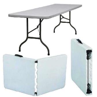 UniQue Folding Rectangle Table - SL-Z182-25 - Lightweight Sturdy steel frame Compact fold for easy storing Handle for easy carrying Quick and easy to set-up and break down