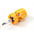 Goldtool 7 In 1 Stubby Phillips Driver Set- The drive set includes 7 Phillips Screwdriver heads in sizes 4 3 2 1 0 00 000 Perfect for use on electronics toys set screws Yellow Handle doubles as drive storage 3 Months Warranty