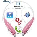AllRing HBS730 Flexible Bluetooth Ver 4.0 Wireless Hand Free Sports Stereo Headsets Neckband Style Earphones - Pink 1 year Limited Warranty