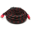 UniQue Braided HDMI 19 Pin to HDMI 19 Pin Cable 10 Metres -High definition cable Ver 1.4 to ensure high uncompressed definition for electronic display devices such as plasma TV LCD and Projectors etc. Colour Red