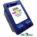Inkpower Generic Replacement Tri Colour Cartridge for HP 22XL C9352CE-Page Yield 150 Pages with 5% coverage for use with HP Deskjet D1311 D1320 D1330 D1341 D1420 D1430 D1445 D1520 D1530 D2330 D2460 F340 HP Officejet 4315 5610 J3680. HP PSC 1410. HP 318...