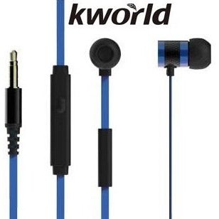 Kworld Kw S18 In-Ear Gaming Earphones - Stereo Silicone Earbuds, Mic, 8Mm Driver, 96Db Sensitivity, 1.2M Tpe Cable, 3.5Mm Jack, Blue