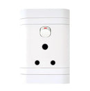 Lesco Single Switch Socket with Flush Cover -Voltage: 220-240V Amperage: 16A Height: 100mm Width: 50mm Material: Polycarbonate Colour White Sold as a Single unit 3 Months Warranty