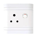 Lesco Single Switch Socket with Flush Cover -Voltage: 220-240V Amperage: 16A Height: 100mm Width: 100mm Material: Polycarbonate Colour White Sold as a Single unit 3 Months Warranty
