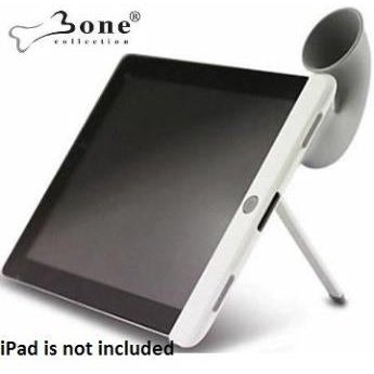 Bone Collection Horn Stand For Ipad 2 - Grey, Sound Amplifier, Stable Stand, No Batteries Needed, Up To 15Db Audio Amplification