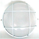 Noble Pays Round Bulkhead Light Fitting Large With Grid White - 240mm Diameter Powder Coated White Die Cast Aluminium Housing With Grid Frosted Glass Lens E27 Lampholder IP54 Weather-proof rating 60w Maximum Wattage Electrical mains Voltage 220-240v- R...