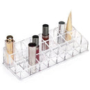 Casey Glam Guru Lipstick Shelf Organiser- Clear Acrylic Tabletop 24 Lipstick Shelf Organiser For Bedroom and Bathroom Clear