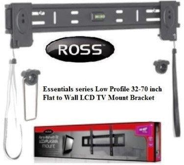 Ross Essentials Series Low Profile 32-70 Inch Flat To Wall Lcd Tv Mount Bracket, Retail Box , 1 Year Warranty