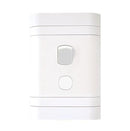 Lesco 2 Pole Flush Isolator Switch with Rectangle Flush Cover and Red Neon Indicator Light- No Cord Grip Amperage: 20A Height: 100mm Width: 50mm Material: Polycarbonate Colour White Sold as a Single unit 3 Months Warranty