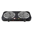 Casey Koala Electric 2 Plate Spiral Stove Colour: Black - 5 Variable Heat Settings, Dual Indicator Lights, Easy Cleaning System 220-230V-Ideal For Students, Camping, Outdoor Cooking-Black Retail Box 3 Months Warranty
