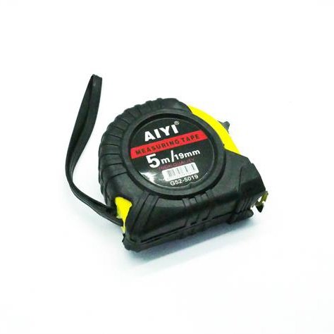 Aiyi Pocket Measuring Tape 5 Metres with Shock Resistant Case - Metric Measurements 19mm Width Polyester Coated Steel Blade Automatic return of blade with brake mechanism Belt clip and hand Strap High impact resistant PC-ABS plastic and Rubber Casing –...