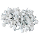 Noble Round Cable Clips 7mm White100 Pieces per pack- The Noble 6mm Round Cable Clips with Nail are used to attach cables to walls ceilings or the floor for a cleaner look and organized. Helps prevent damage to cables and eliminates tangling. For offic...