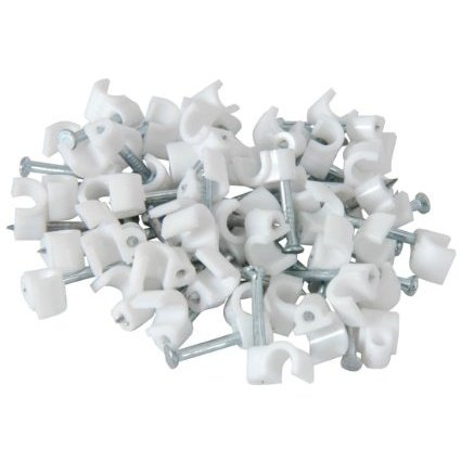 NOBLE ROUND CABLE CLIPS 9MM WHITE 100 PC