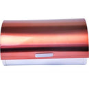 Totally Stainless Steel Bread Bin - Elegant Design Copper Painted Finish Roll Top Lid With Handle Out of Box Failure Warranty