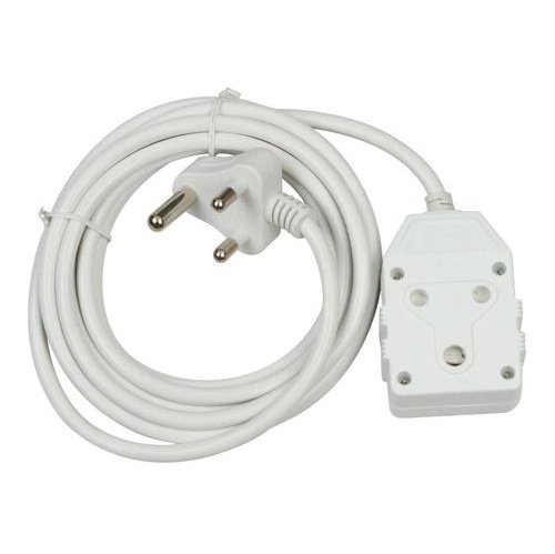Noble Poweline 10M Multi Plug Coupler Extension Cord Lead With Dual 3 Pin Sockets-16A Rated Plugs 250V, Power Up 2 Appliances At Once, Suitable For Home Use, Colour White , Sold As A Single Unit, 3 Months Warranty