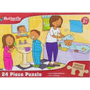 Butterfly 24 Piece A4 Wooden Puzzle Hygiene-Interlocking Pieces 210 X 297Mm, Each Puzzle Contains A Full Size Poster, Retail Packaging, No Warranty