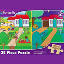 Butterfly 36 Piece A4 Wooden Puzzle Day and Night- Interlocking Pieces 210 x 297mm Each Puzzle Contains A Full Size Poster