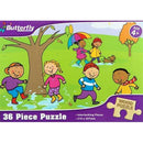 Butterfly 36 Piece A4 Wooden Puzzle Winter- Interlocking Pieces 210 x 297mm Each Puzzle Contains A Full Size Poster