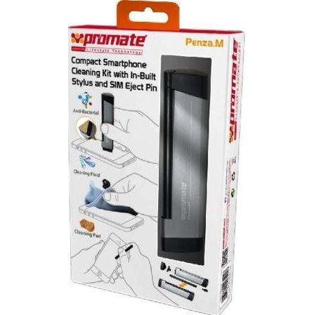 Promate Penza.M Compact Smartphone Cleaning Kit with In-Built Stylus and SIM Eject Pinauto-drip pad which releases just the right amount of cleaning liquid and a pin to eject SIM card from your iPhoneall fitted in one portable compact case The Penza.M ...