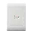 Lesco Pipelli 1 Lever 2 Way Flush Switch- Voltage: 220-240V Amperage: 16A Height: 100mm Width: 50mm Material: Polycarbonate Colour White Sold as a Single unit 3 Months Warranty