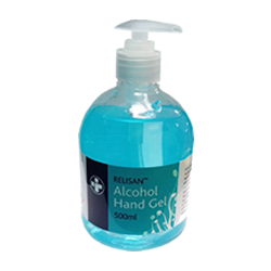 Casey 500ml Blue Gel Hand and Surface Alcohol Based Gel Instant Sanitiser with Hand Pump - 70% Ethyl Alcohol; Ethyl Ethanol Carbomer Triethanolamine Glycerin Water