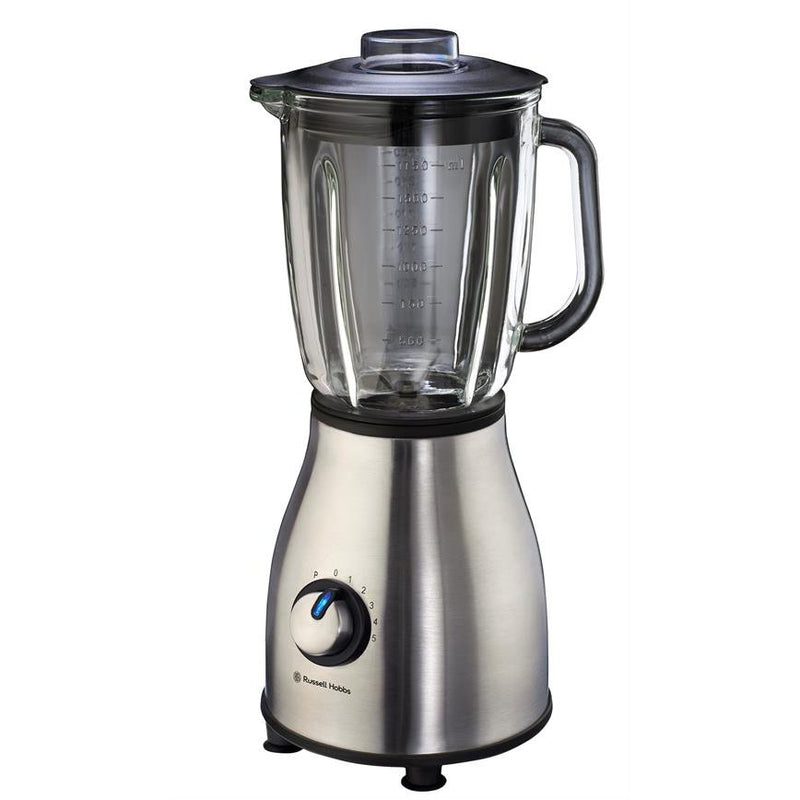 Russell Hobbs Rhb315 1000W Satin Jug Blender -5 Speeds With Pulse Function , 1.75 Litre Glass Jug , Stainless Steel Blades, Illuminated Control Panel , Built-In Cord Storage , Recipes Included
