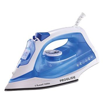 Russell Hobbs 2200W Pro-Glide Steam Spray Iron, Water Spray Feature, Water Tank Capacity: 300Ml, With Indicator Light And Heel Rest, Retail Box 1 Year Warranty