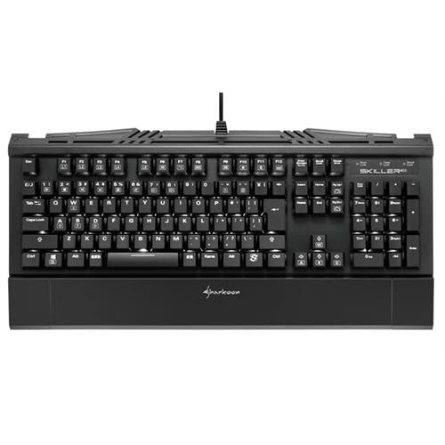 Sharkoon (4044951019069) Skiller SGK1 Mechanical USB gaming keyboard with white LED illumination - 1000Hz MAX Polling Rate with integrated Palm Rest - Red 1 Year warranty