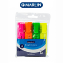 Marlin Bright Liners Highlighters Pack of 4- Add A Fun Touch To Your Study Notes Or Artworks Ideal For Marking Or Underlining Pack Contains Highlighters In Four Different Colours