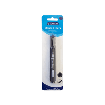 Marlin Dense Permanent Markers Single Unit Black - Non-Toxic Long Lasting Fade-Resistant Ink Durable Writing Can Write On Almost Any Surface Long Lasting Bullet Tip Bullet Tip For Precise Writing Quick Drying Ink And Waterproof