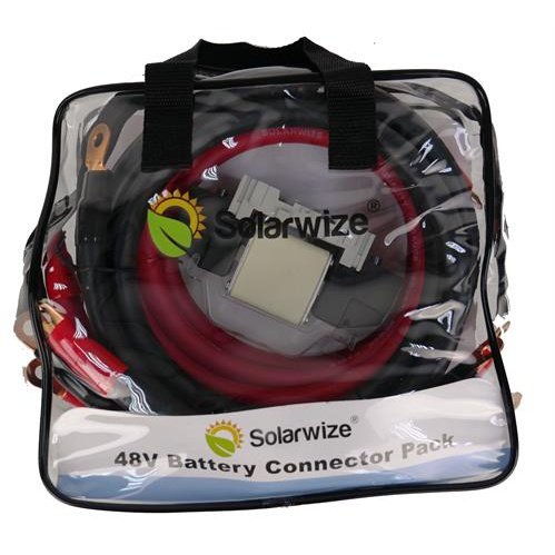 Solarwize 48V Battery Connector Cable Kit- Suitable To Use With All 48V Inverters Up To 8000W Rating, Kit Includes 1X 160A Fuse, 1X Battery Fuse Holder, 1X 1 Metre 50Mm Cable (Red), 1X 0.3 Metre 50Mm Cable (Red), 3 X 0.2 Metre 50Mm Cable (Black), 1X 1....
