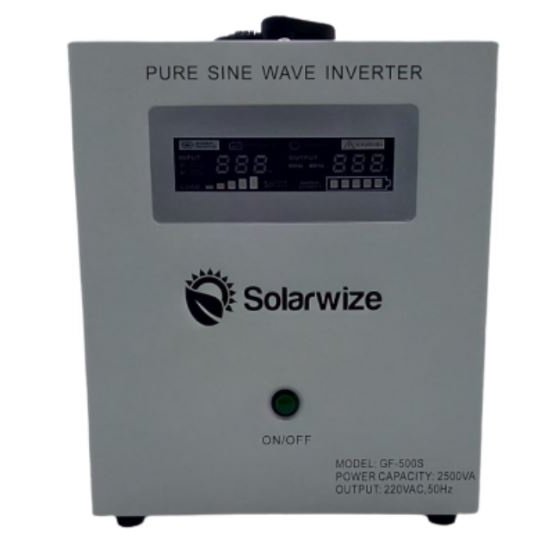 Solarix 2500Va 24Vdc Pure Sine Wave Inverter-2200W Rated Power Capacity , Output Power 220Vac 50Hz, Overvoltage Protection Point 28Vdc,Built-In Dual 3 Pin South African Output Plug Points For Plug And Play Setup, Automatic Voltage Regulation, Colour Be...